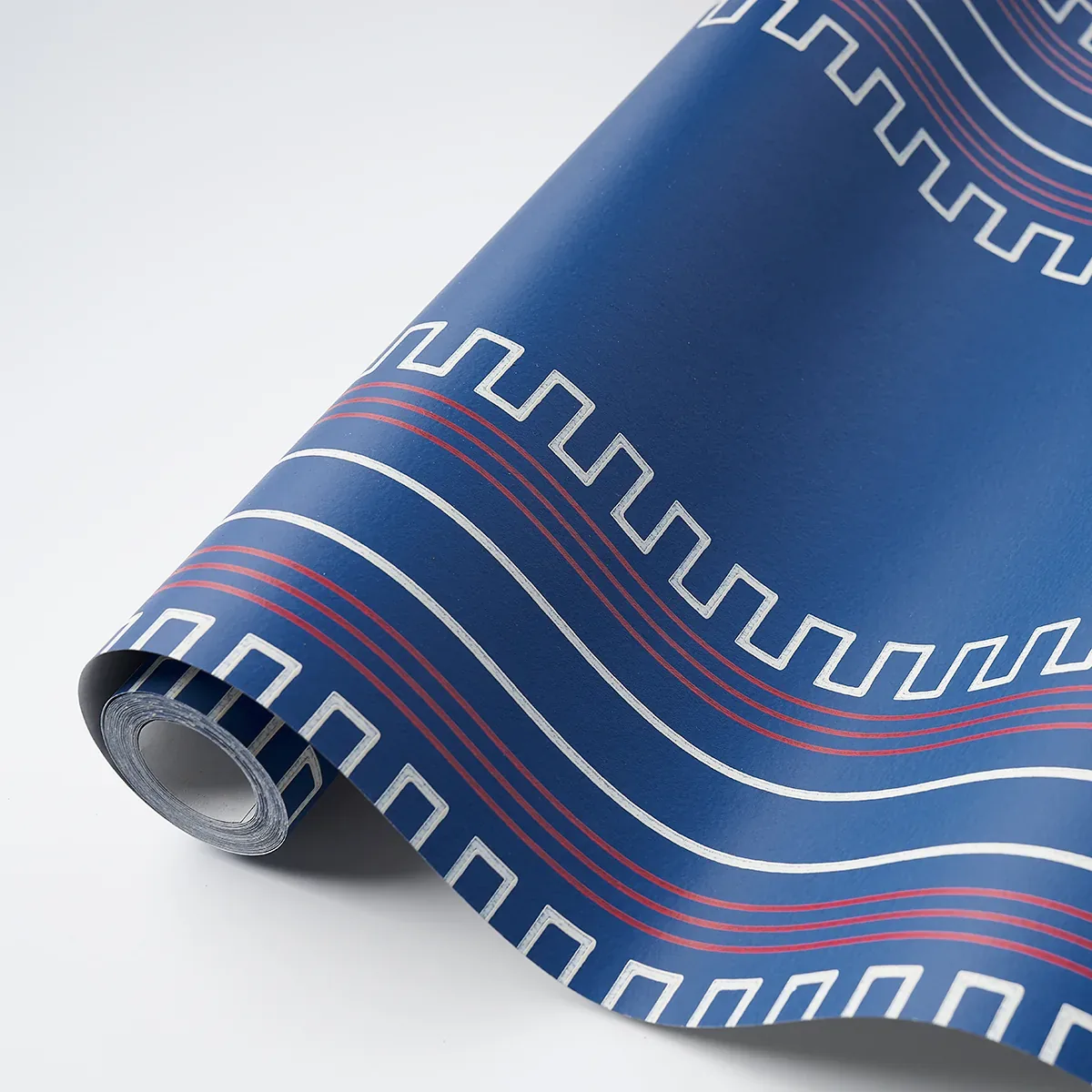 Greco Stripe NAVY Schumacher Wallpaper wallpaper - SKU 5015141
