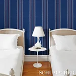 Greco Stripe NAVY Schumacher Wallpaper wallpaper - SKU 5015141