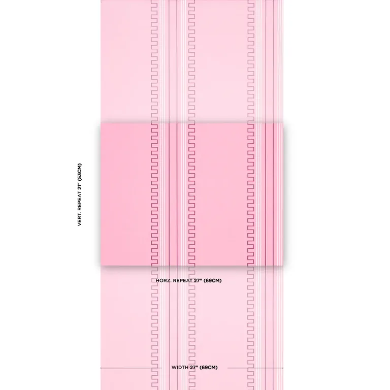 Schumacher Greco Stripe wallpaper, color PINK, SKU 5015144