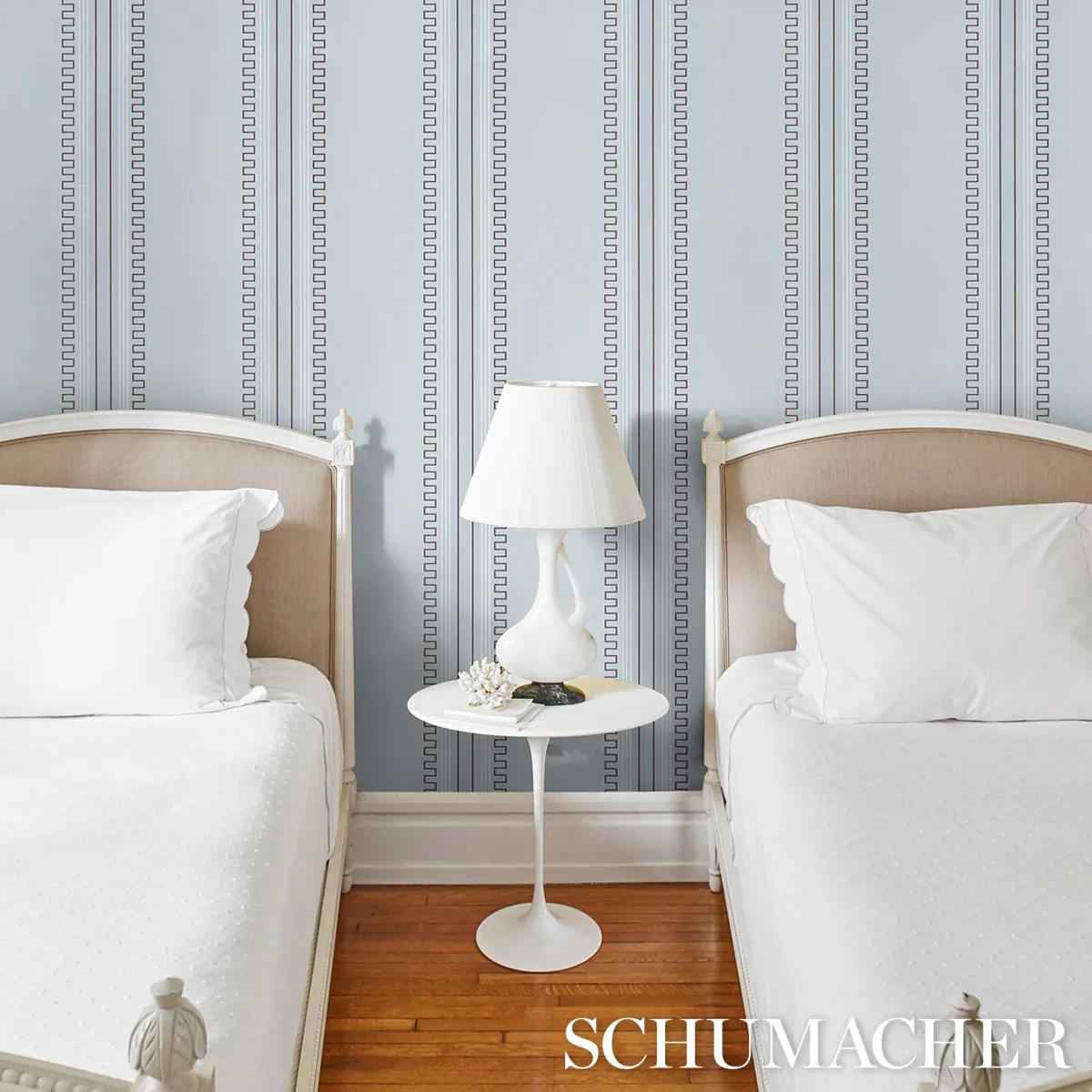 Greco Stripe SKY Schumacher Wallpaper wallpaper - SKU 5015140