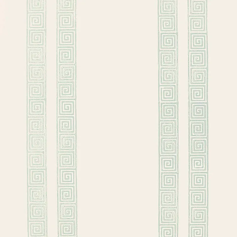 GREEK KEY STRIPE WATER BLUE Schumacher Wallpaper wallpaper - SKU 5005362