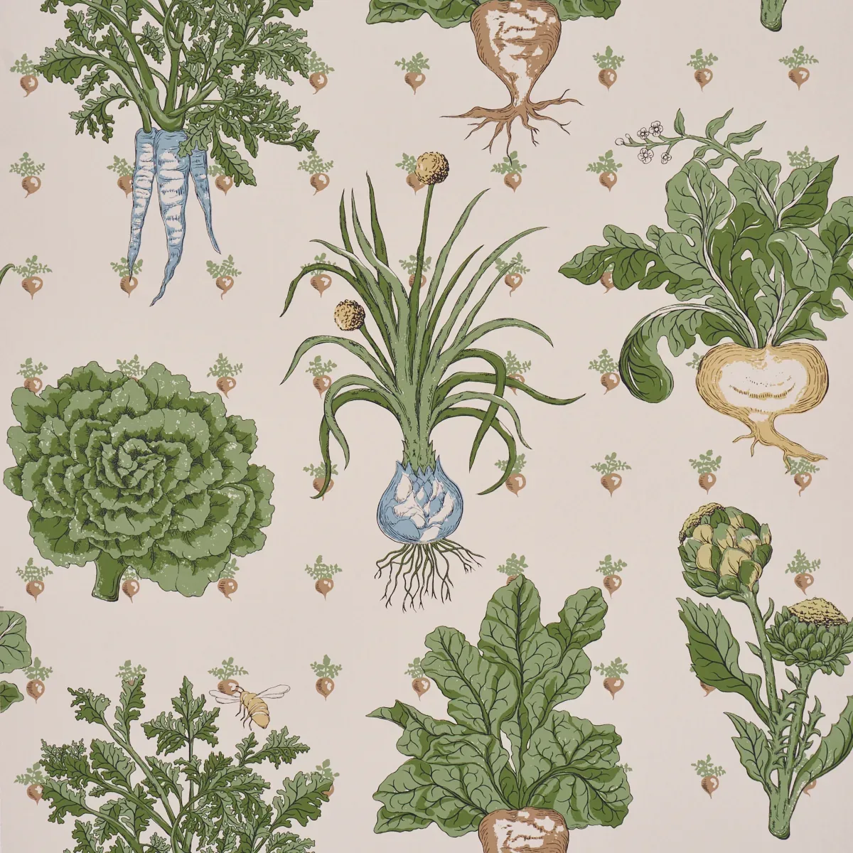 GREEN GROCER PARCHMENT Schumacher Wallpaper wallpaper - SKU 5016781