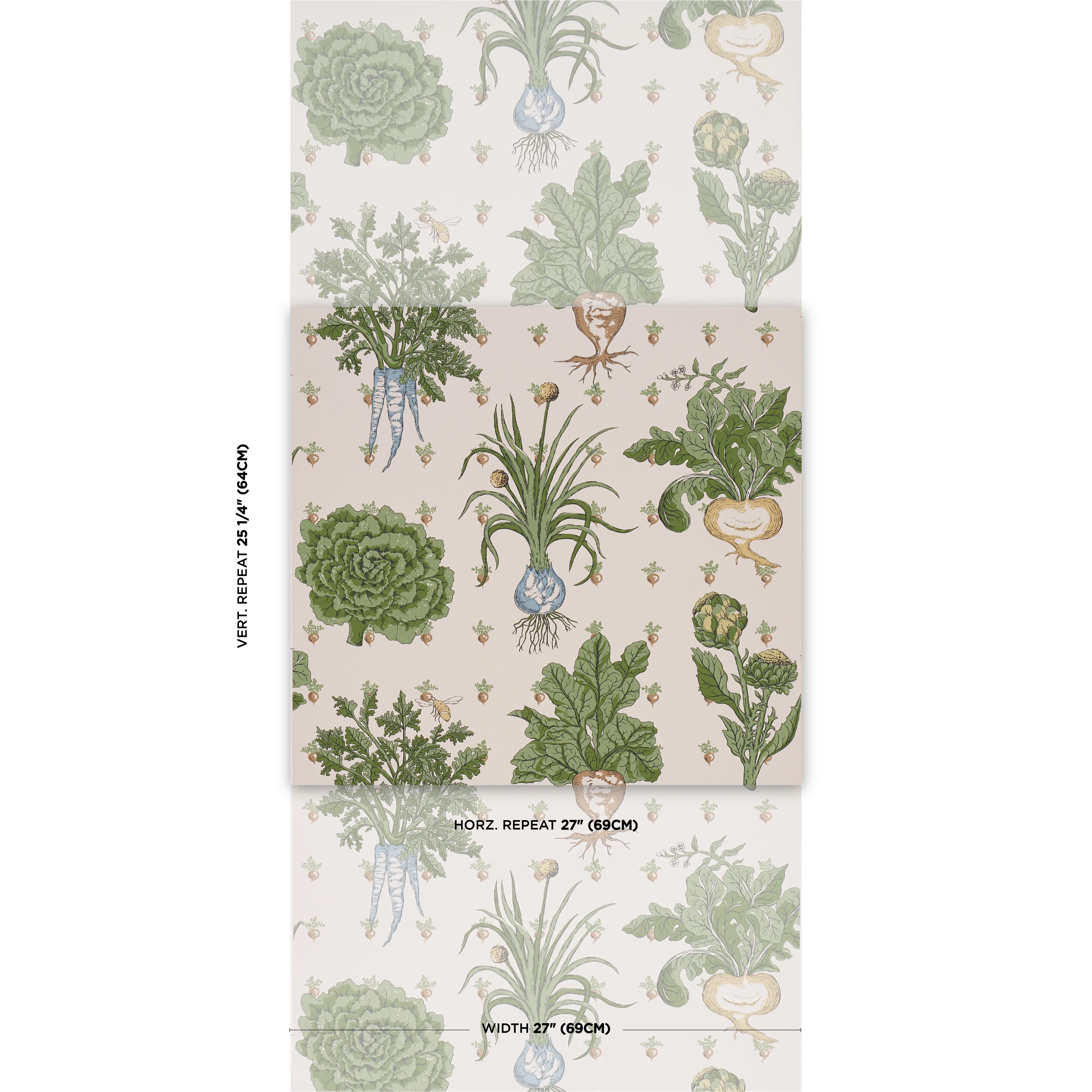 GREEN GROCER PARCHMENT Schumacher Wallpaper wallpaper - SKU 5016781