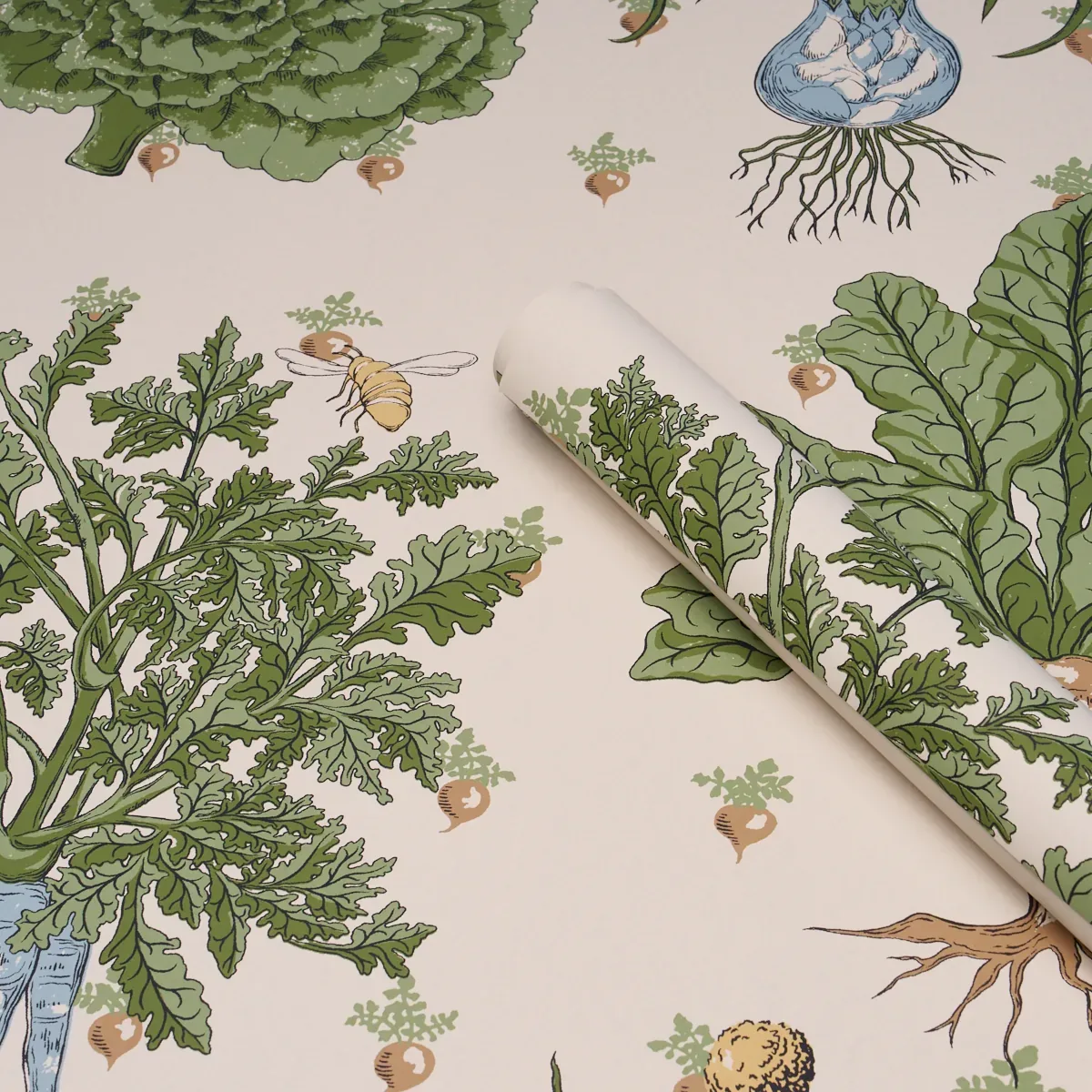 GREEN GROCER PARCHMENT Schumacher Wallpaper wallpaper - SKU 5016781