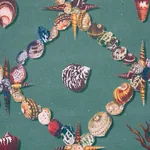 GROTTO TREILLAGE MULTI ON TEAL Schumacher Wallpaper wallpaper - SKU 5014490