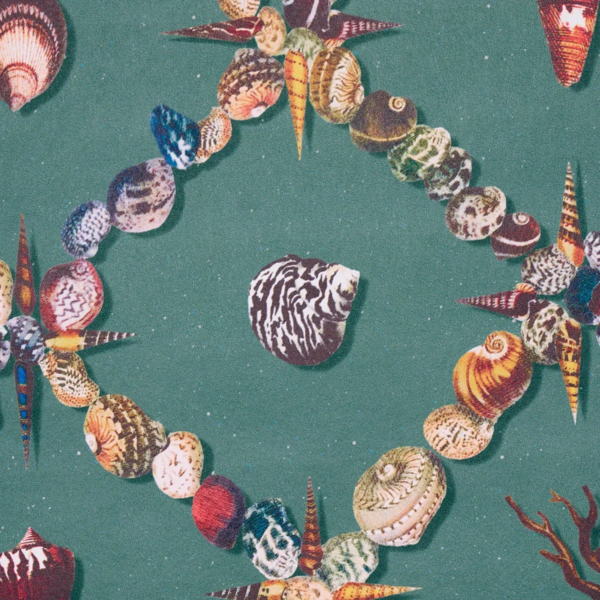 GROTTO TREILLAGE MULTI ON TEAL Schumacher Wallpaper wallpaper - SKU 5014490