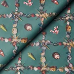 GROTTO TREILLAGE MULTI ON TEAL Schumacher Wallpaper wallpaper - SKU 5014490
