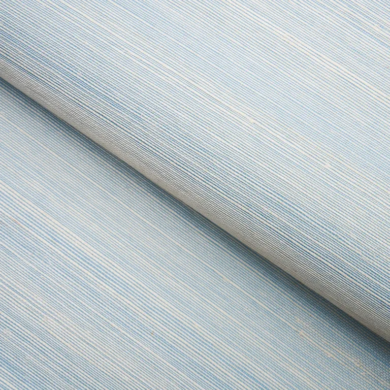 Schumacher HAIKU SISAL wallpaper, color CERULEAN, SKU 5006862