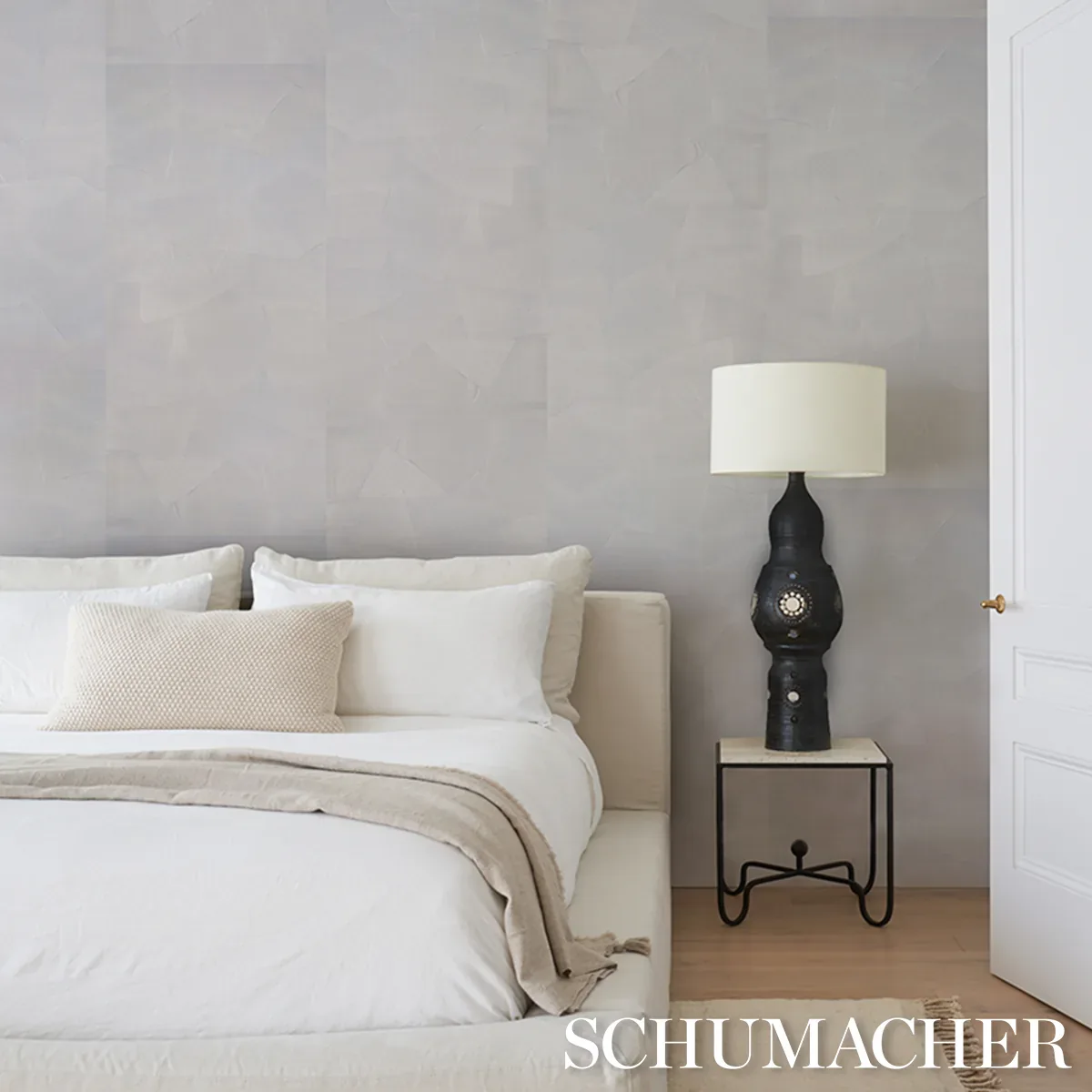 Hand Combed Plaster BIRCH Schumacher Wallpaper wallpaper - SKU 5013953
