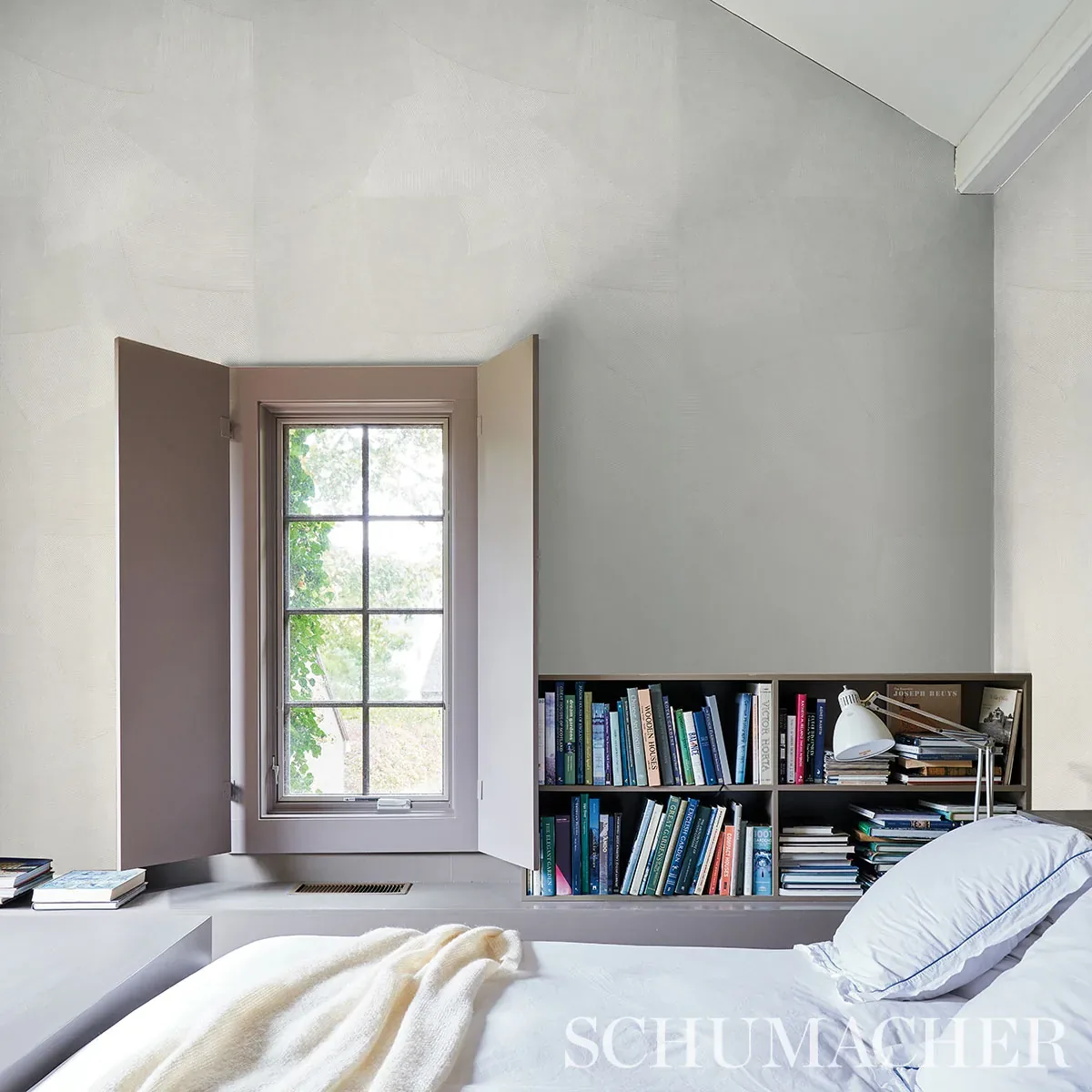 Hand Combed Plaster CEMENT Schumacher Wallpaper wallpaper - SKU 5013951
