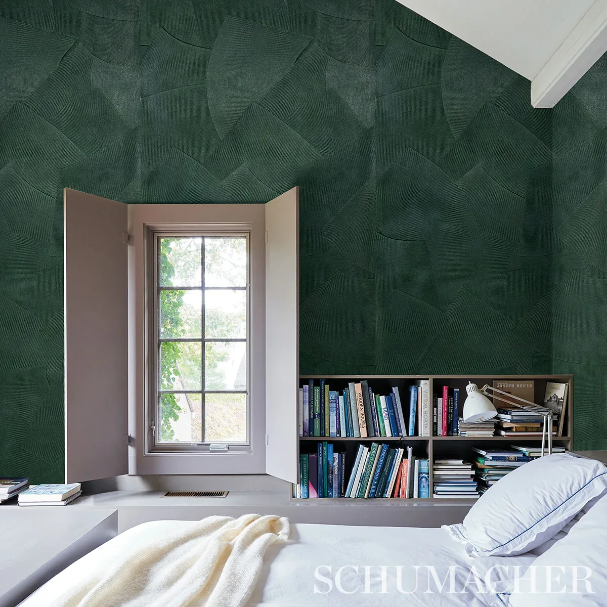 Hand Combed Plaster GREEN LEAF Schumacher Wallpaper wallpaper - SKU 5013952