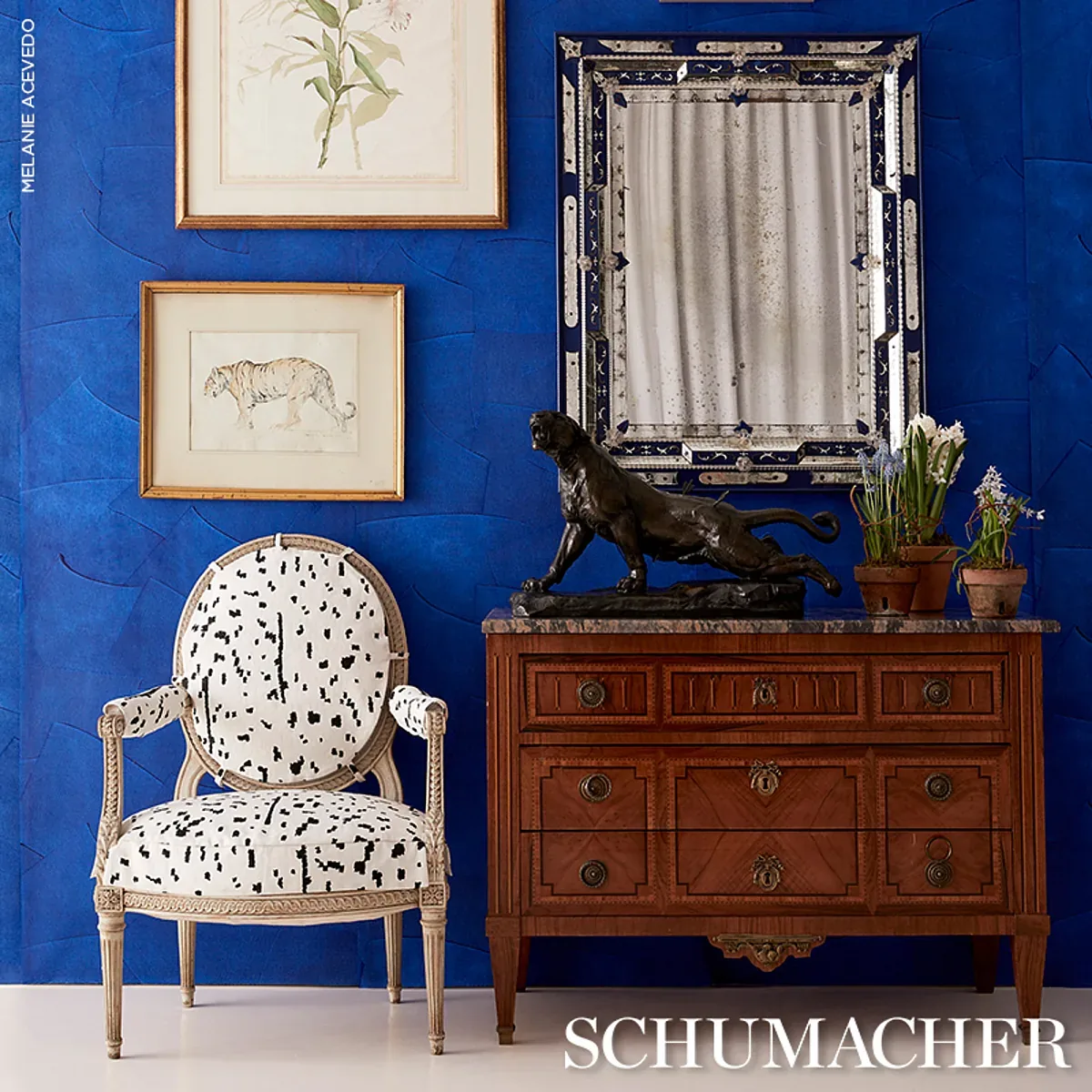 Hand Combed Plaster YVES BLUE Schumacher Wallpaper wallpaper - SKU 5013950