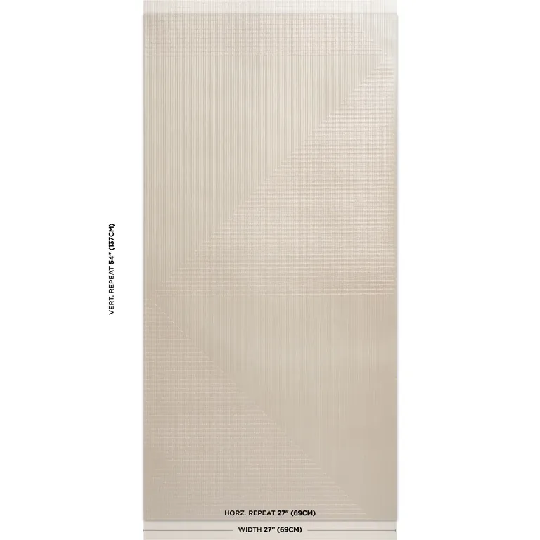 Schumacher HAND COMBED TRIANGLES wallpaper, color PEARLESCENT, SKU 5016520