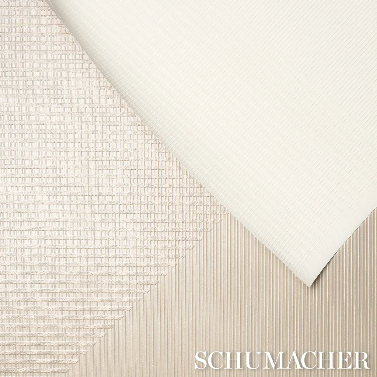 HAND COMBED TRIANGLES WHITE Schumacher Wallpaper wallpaper - SKU 5016521