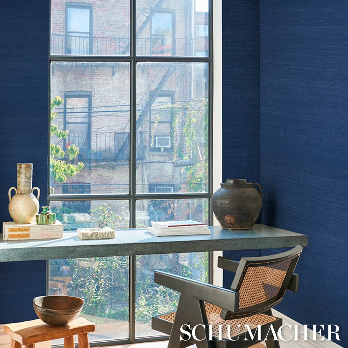 HARUKI SISAL BLUE IS THE COOLEST COLOR Schumacher Wallpaper wallpaper - SKU 5016856