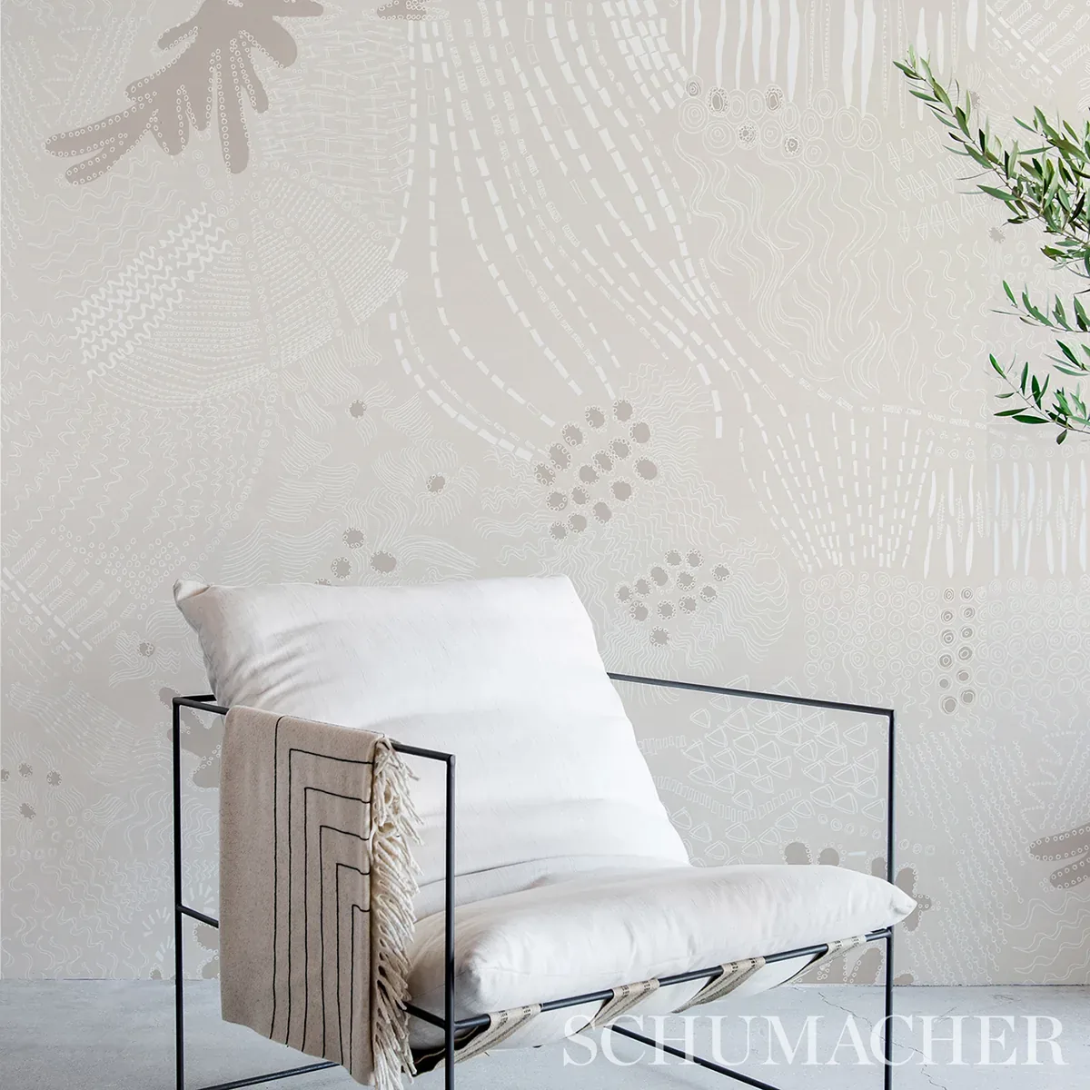 HAVEN LIGHT NEUTRAL Schumacher Wallpaper wallpaper - SKU 5013560