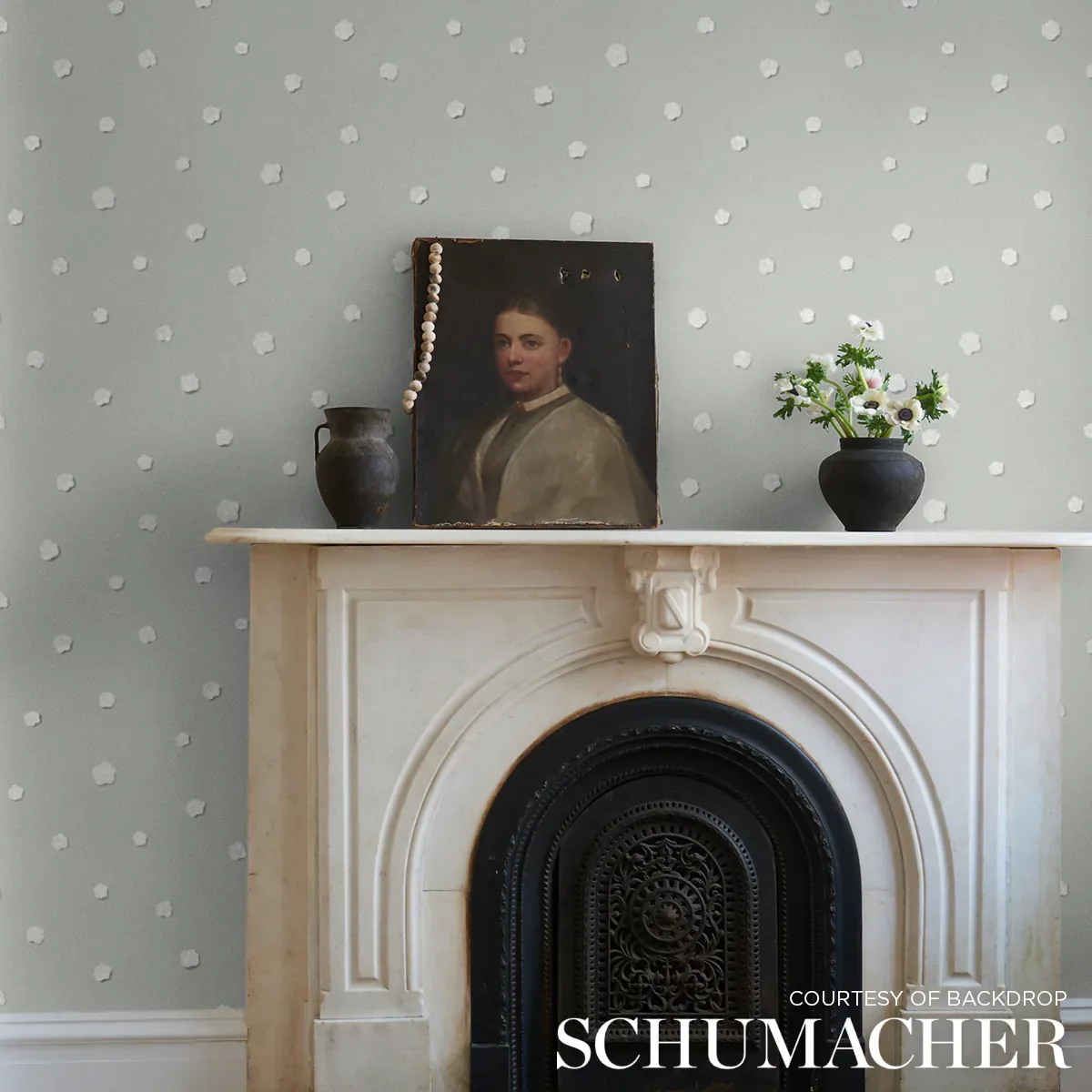 HEAVENLY BODIES - GRAY Schumacher Wallpaper | Wallpaper Twin HEAVENLY BODIES GRAY Schumacher Wallpaper wallpaper - SKU 5015270