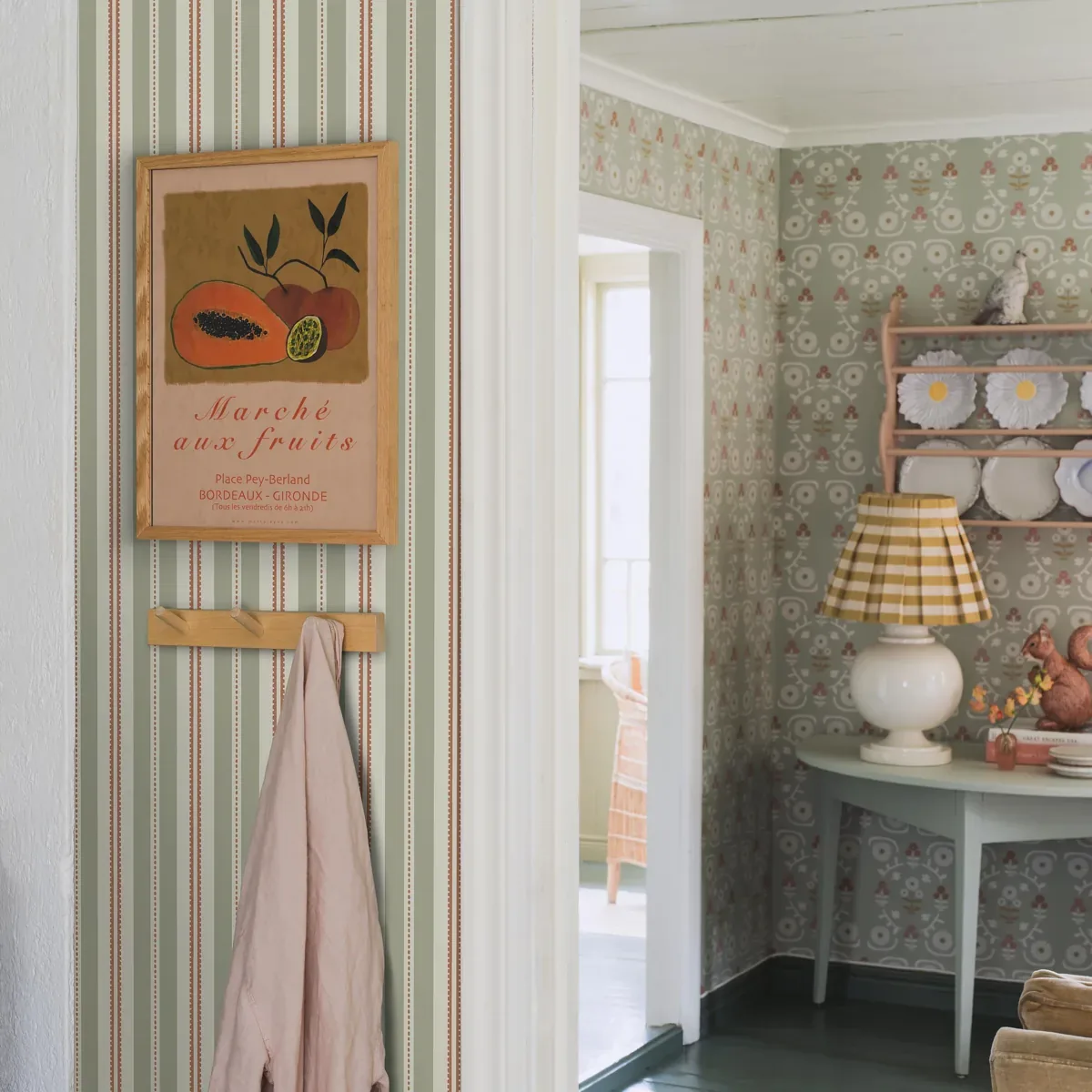 HEDDA SAGE AND RUST Schumacher Wallpaper wallpaper - SKU 5819