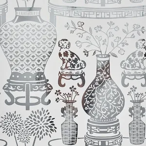HELLENE MYLAR SILVER Schumacher Wallpaper wallpaper - SKU 5010610
