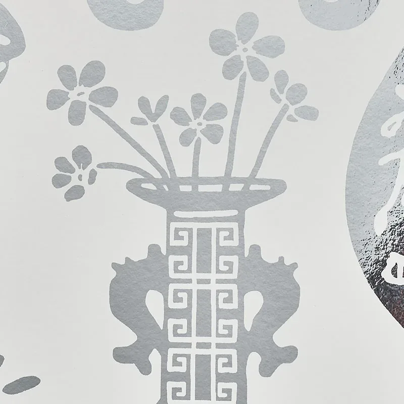 HELLENE MYLAR - SILVER Schumacher Wallpaper | Wallpaper Twin HELLENE MYLAR SILVER Schumacher Wallpaper wallpaper - SKU 5010610