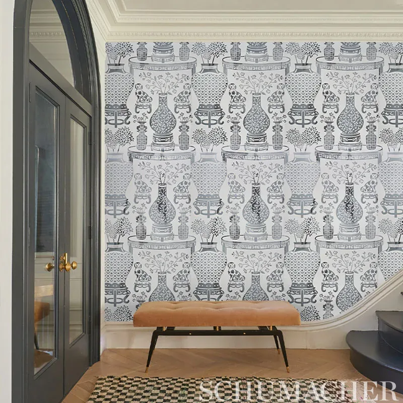 HELLENE MYLAR - SILVER Schumacher Wallpaper | Wallpaper Twin HELLENE MYLAR SILVER Schumacher Wallpaper wallpaper - SKU 5010610