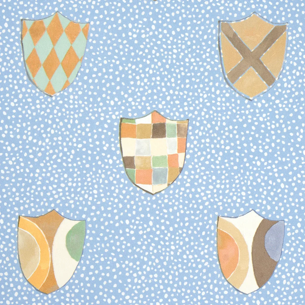 HERALDIC - OXFORD BLUE Schumacher Wallpaper | Wallpaper Twin HERALDIC OXFORD BLUE Schumacher Wallpaper wallpaper - SKU 5013491