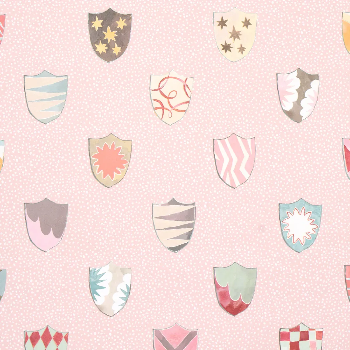 HERALDIC - PINK Schumacher Wallpaper | Wallpaper Twins HERALDIC PINK Schumacher Wallpaper wallpaper - SKU 5013492