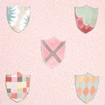 HERALDIC - PINK Schumacher Wallpaper | Wallpaper Twins HERALDIC PINK Schumacher Wallpaper wallpaper - SKU 5013492