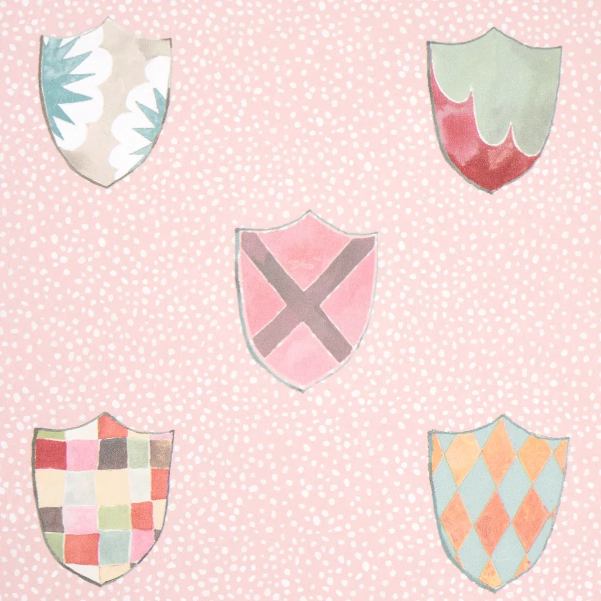 HERALDIC - PINK Schumacher Wallpaper | Wallpaper Twins HERALDIC PINK Schumacher Wallpaper wallpaper - SKU 5013492