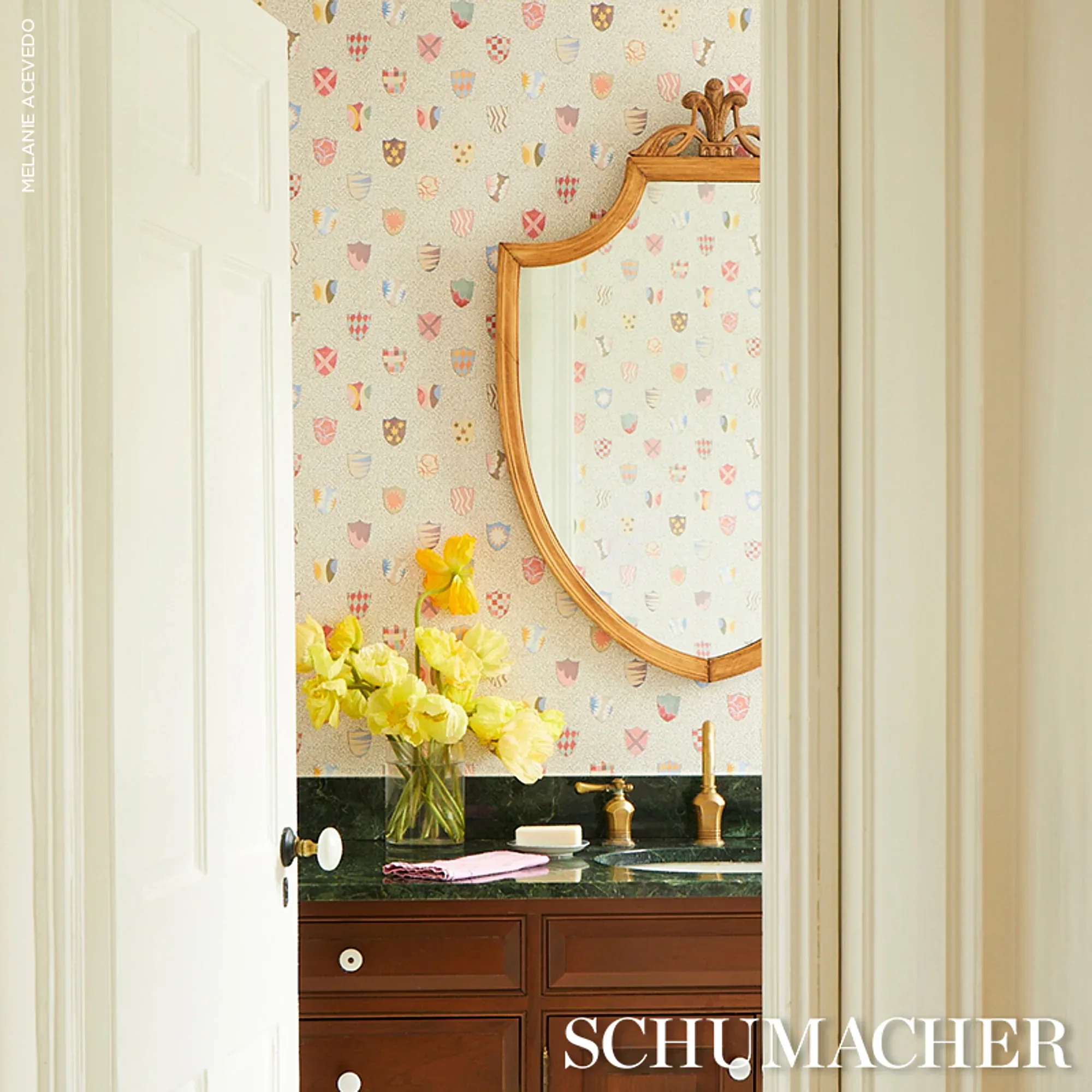 HERALDIC - SPREZZATURA Schumacher Wallpaper | Wallpaper Twin HERALDIC SPREZZATURA Schumacher Wallpaper wallpaper - SKU 5013490