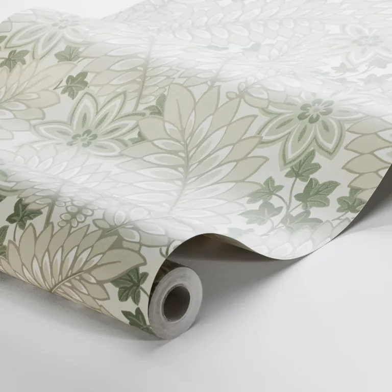 Schumacher HIDDEN IVY wallpaper, color PARCHMENT, SKU 2252