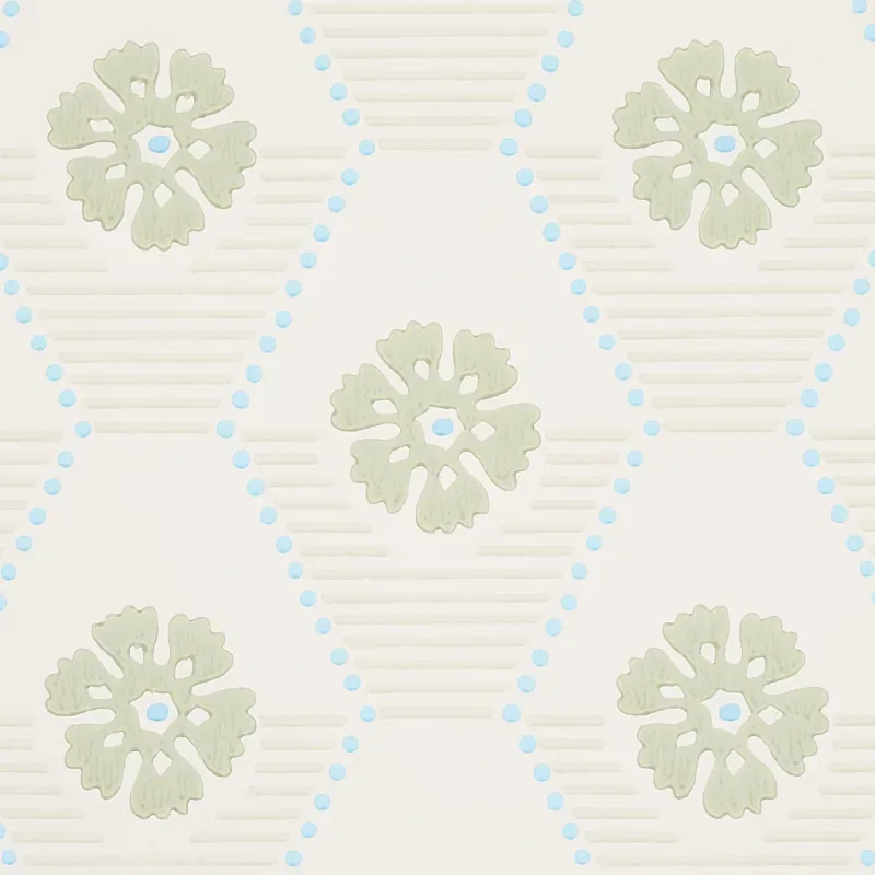 HIVE BLOOM - SAGE Schumacher Wallpaper | Wallpaper Twins HIVE BLOOM SAGE Schumacher Wallpaper wallpaper - SKU 5013160