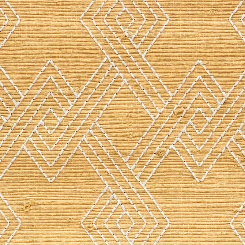 HIX EMBROIDERED JUTE - NATURAL Schumacher Wallpaper | Wallpa HIX EMBROIDERED JUTE NATURAL Schumacher Wallpaper wallpaper - SKU 5008960