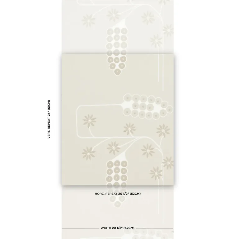 Schumacher HOLLYWOOD GRAPE wallpaper, color GESSO, SKU 5015022