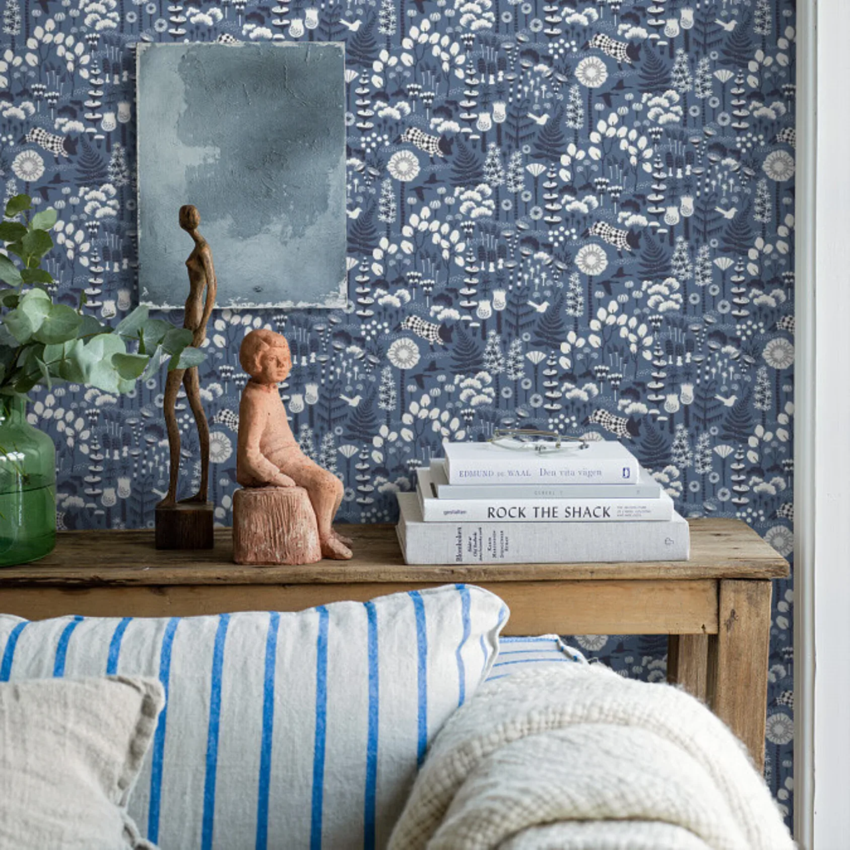 HOPPMOSSE BLUE Schumacher Wallpaper wallpaper - SKU 1453