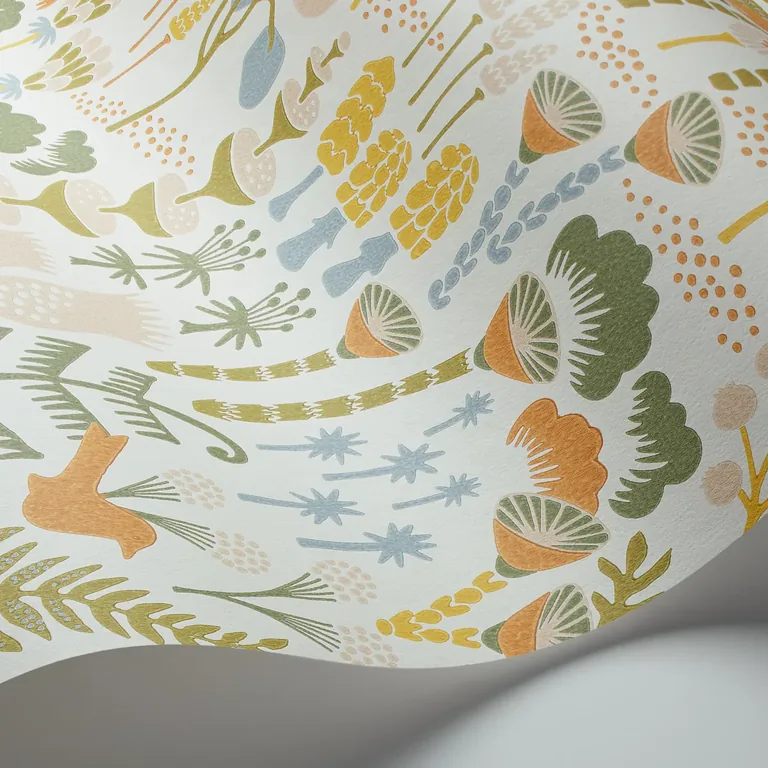 Schumacher HOPPMOSSE wallpaper, color IVORY AND MULTI, SKU 1450