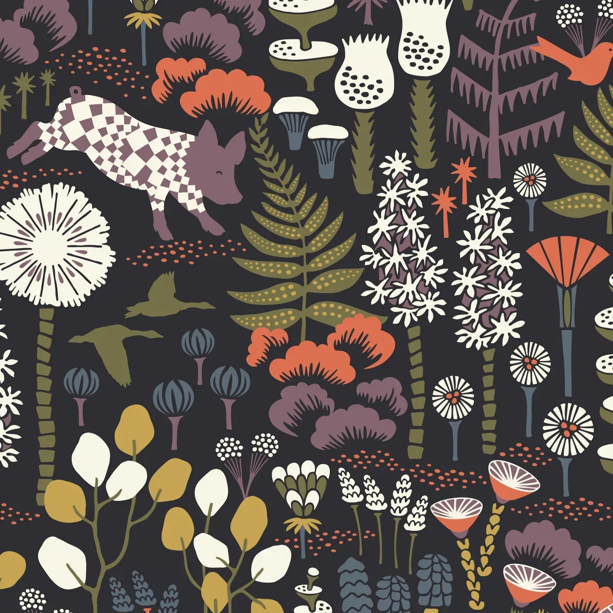 HOPPMOSSE MIDNIGHT Schumacher Wallpaper wallpaper - SKU 1452