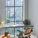HORIZON GRASSCLOTH VINYL AZURE Schumacher Wallpaper wallpaper - SKU 5017276