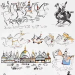 Schumacher HORSES - MULTI ON WHITE Wallpaper | Buy Online Schumacher HORSES wallpaper