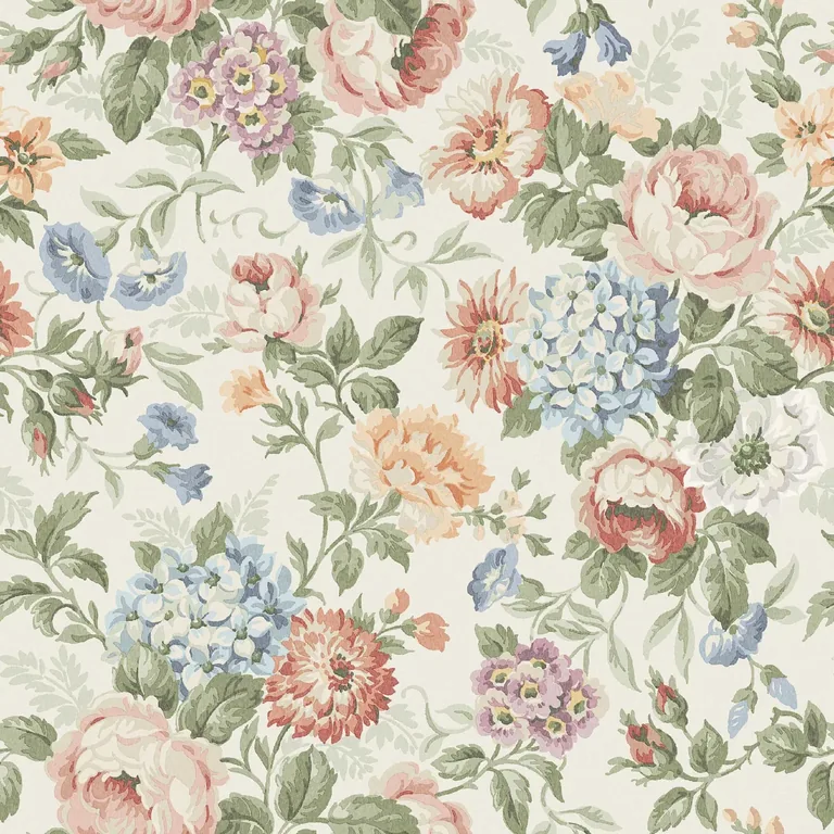 Schumacher HORTENSIA wallpaper, color MULTI, SKU 5728