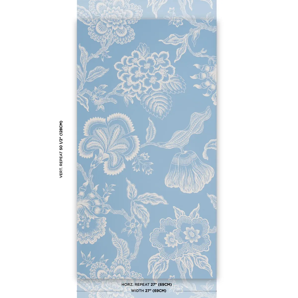 HOTHOUSE FLOWERS SILHOUETTE BLISS BLUE Schumacher Wallpaper wallpaper - SKU 5015321