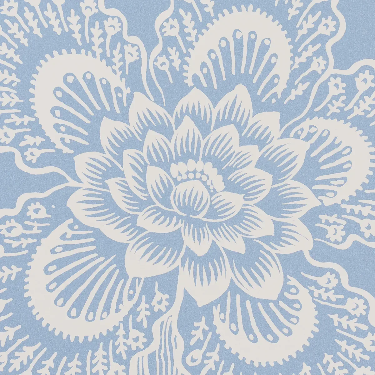 HOTHOUSE FLOWERS SILHOUETTE BLISS BLUE Schumacher Wallpaper wallpaper - SKU 5015321