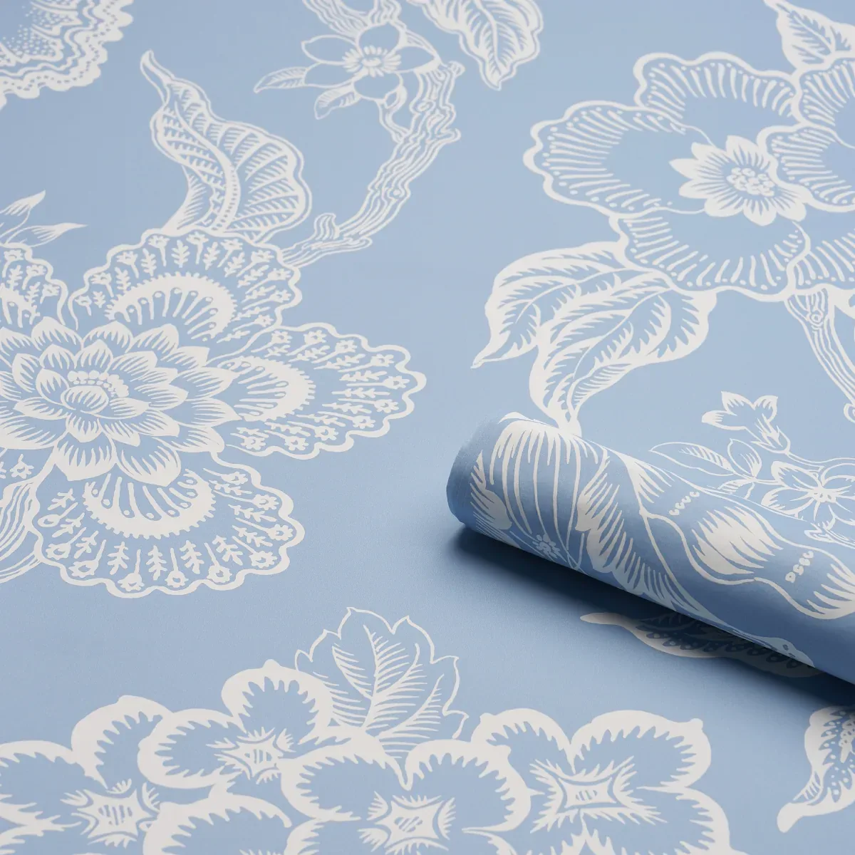 HOTHOUSE FLOWERS SILHOUETTE BLISS BLUE Schumacher Wallpaper wallpaper - SKU 5015321