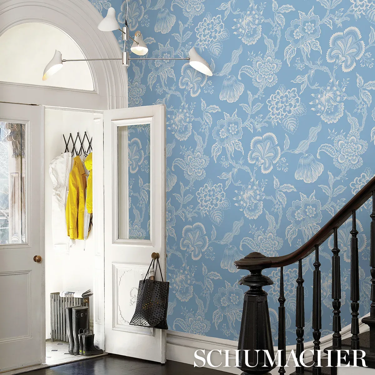 HOTHOUSE FLOWERS SILHOUETTE BLISS BLUE Schumacher Wallpaper wallpaper - SKU 5015321