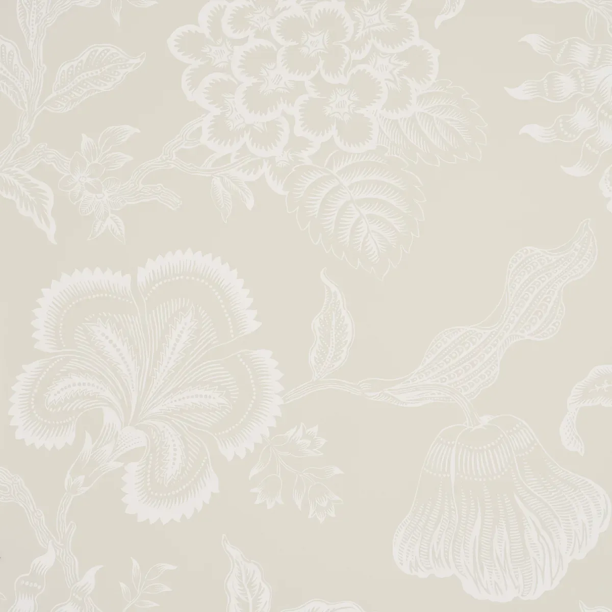 HOTHOUSE FLOWERS SILHOUETTE CREAM Schumacher Wallpaper wallpaper - SKU 5015320