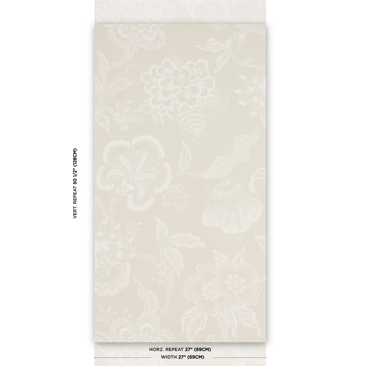 HOTHOUSE FLOWERS SILHOUETTE CREAM Schumacher Wallpaper wallpaper - SKU 5015320