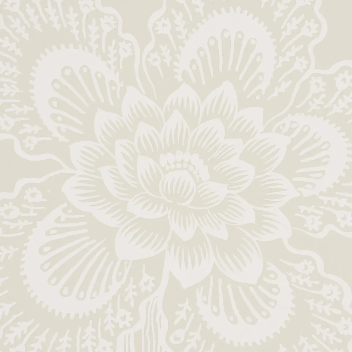 HOTHOUSE FLOWERS SILHOUETTE CREAM Schumacher Wallpaper wallpaper - SKU 5015320