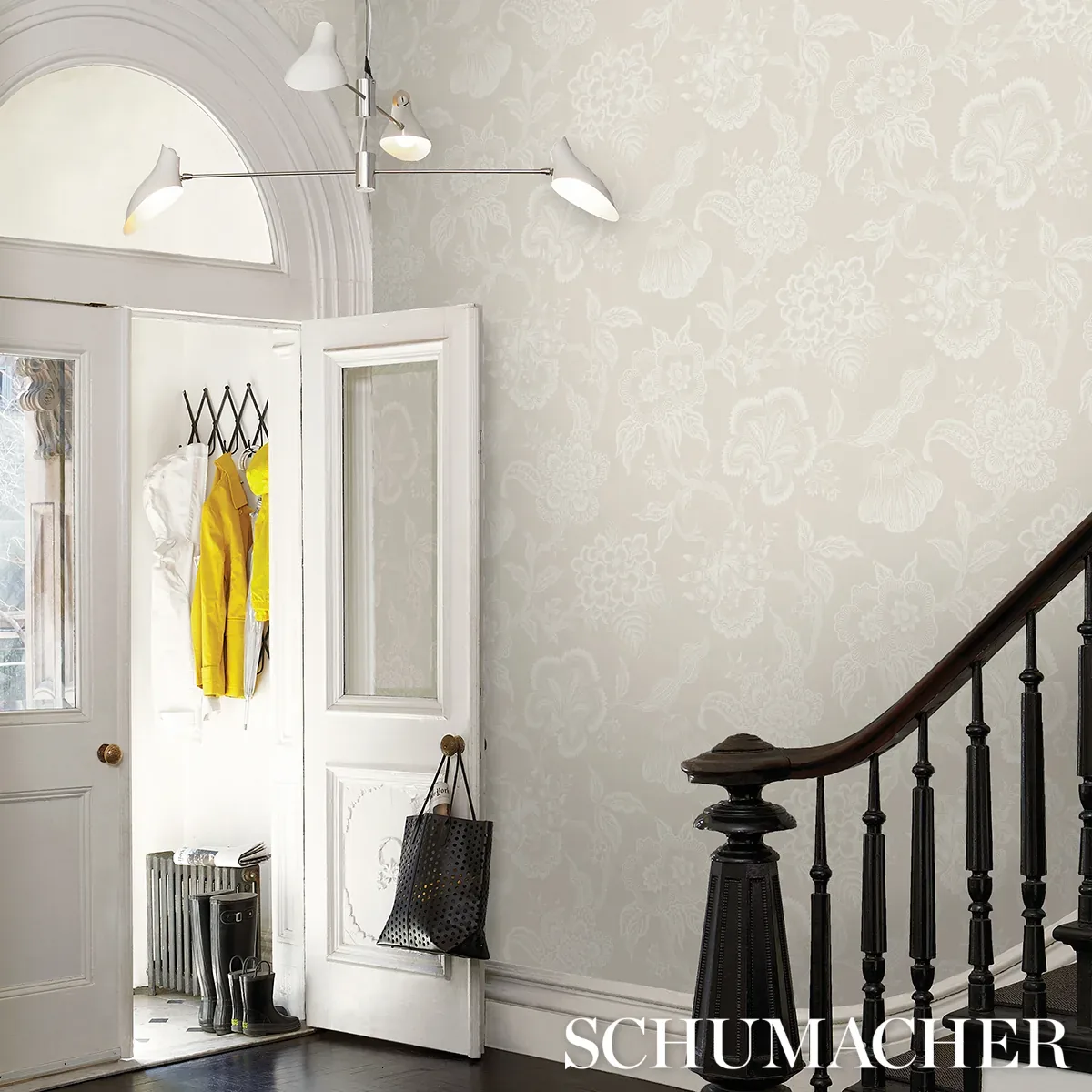 HOTHOUSE FLOWERS SILHOUETTE CREAM Schumacher Wallpaper wallpaper - SKU 5015320