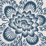 HOTHOUSE FLOWERS SILHOUETTE PEACOCK ON WHITE Schumacher Wallpaper wallpaper - SKU 5015324