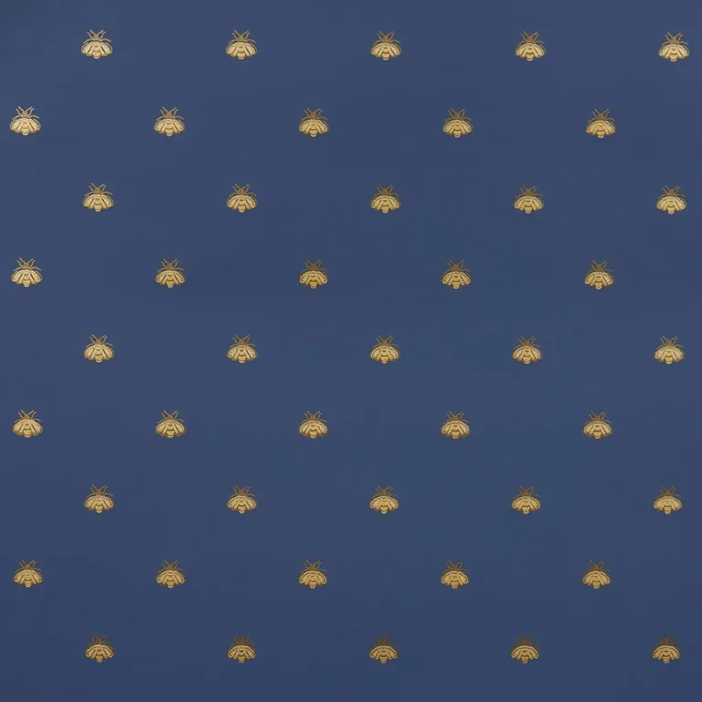 Schumacher HUBERT'S BEES wallpaper, color MIDNIGHT & GOLD, SKU 5015531